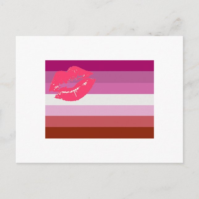 CARTE POSTALE ORIGINAL DU DRAPEAU LESBIEN (Devant)
