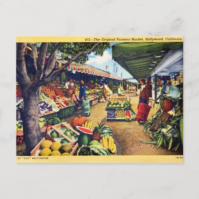 Carte Postale Original Farmer's Market, Hollywood, Californie (Devant)