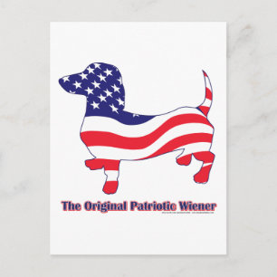 Carte Postale Original Patriotic Wiener/Dachshund