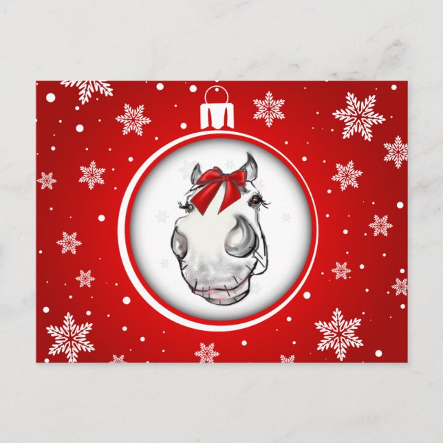 Carte postale originale Art Cute Pony Christmas (Devant)
