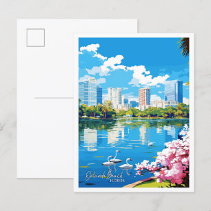 Carte Postale Orlando Beach Floride illustration de voyage vinta