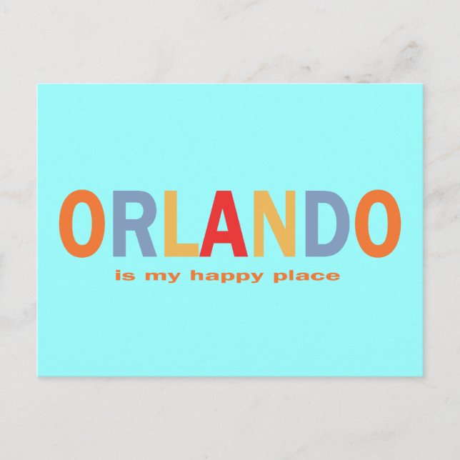 Carte Postale Orlando est ma belle typographie de l'endroit (Devant)