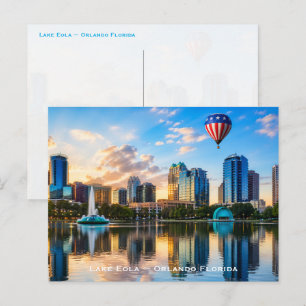 Carte Postale Orlando Floride Skyline Lac Eola Montgolfière