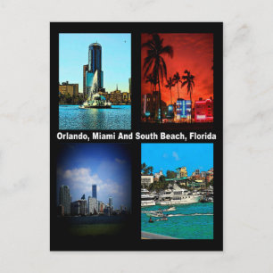 Carte Postale Orlando, Miami, South Beach Collage