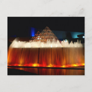 Carte Postale Orlando Theme Park Fontaine éclairée la nuit