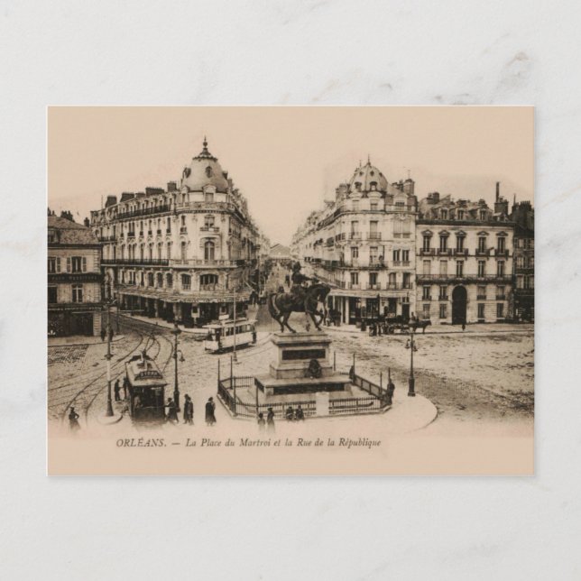 Carte postale Orléans Rue de la République 1910 (Devant)