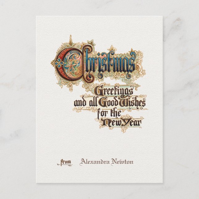 Carte Postale Ornat Vintage Noël (Devant)