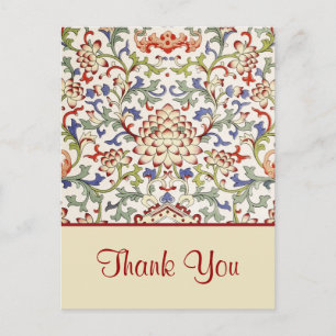 Carte postale ornement chinois floral