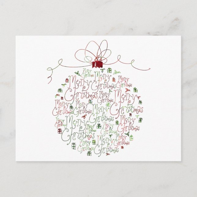 Carte postale ornement de Noël (Devant)
