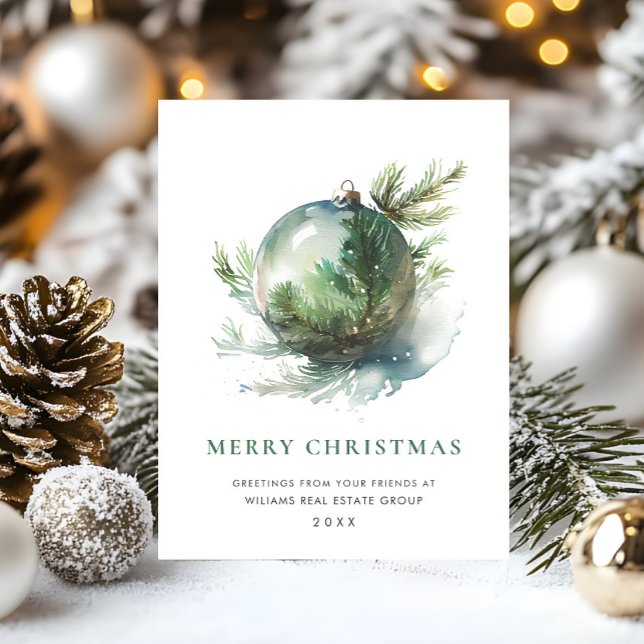 Carte Postale Ornement de Noël élégant à l'aquarelle pour les fê (Créateur téléchargé)