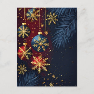 Carte Postale ❄️ Ornement de Noël Luxueux Magique 🎄 Élégant
