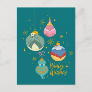 Carte Postale Ornements Disney Princess Souhaits d'hiver