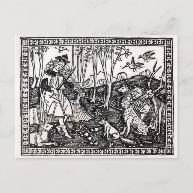 Carte Postale Orphée Jouer aux animaux, 1500 (Devant)