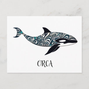 Carte Postale Orque gribouillage mammifère baleine. -grande