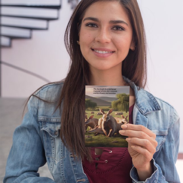 Carte Postale Oryctérope Majestueux Errant dans un Paysage Vert (Créateur téléchargé)