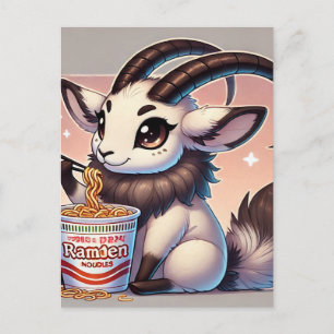 Carte Postale Oryx Adorable Mangeant des Nouilles