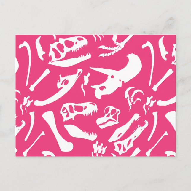 Carte Postale Os Dinosaures (Rose) (Devant)