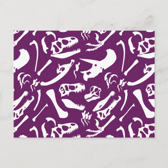 Carte Postale Os Dinosaures (Violet) (Devant)