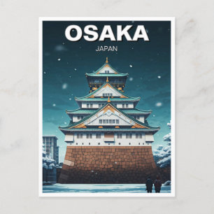 Carte Postale Osaka Castle Japan Voyage de nuit