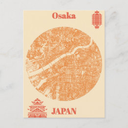 Carte Postale Osaka map Japan
