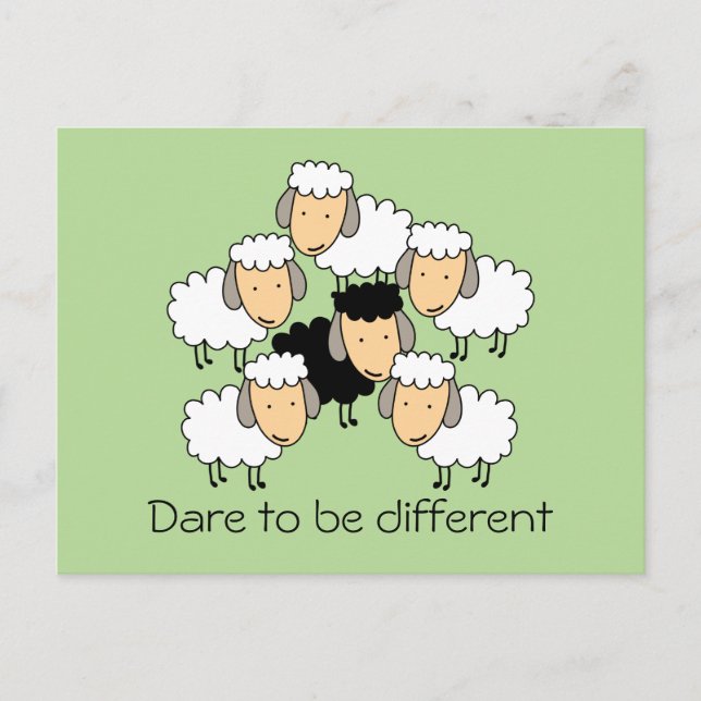 Carte Postale Oser être un mouton noir différent (Devant)