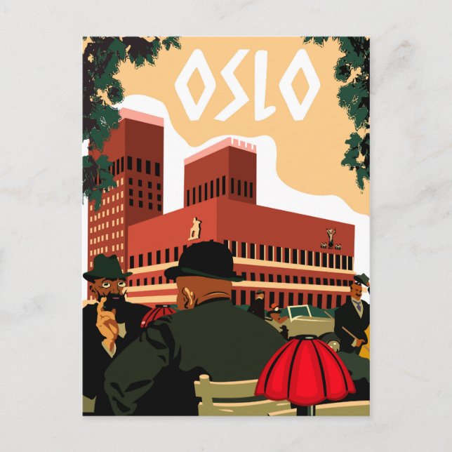 Carte Postale Oslo, Hôtel de Ville, Norvège (Devant)