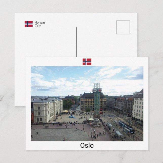 Carte Postale Oslo - Norvège (Devant / Derrière)