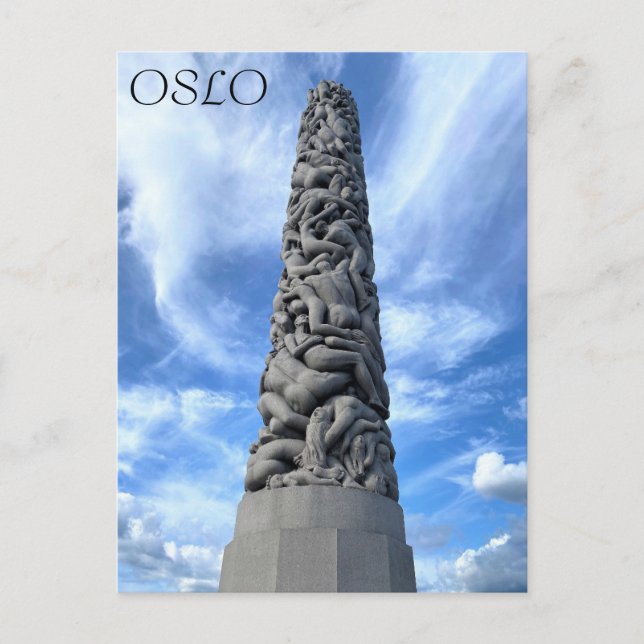 Carte Postale Oslo Norvège Capitale Ville Parc Vigeland Monolith (Devant)