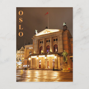 Carte Postale Oslo, Norvège la nuit