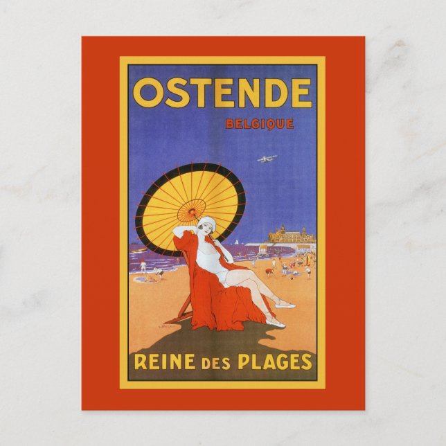 Carte Postale Ostende Reine des plages 1920 beauté Voyage d'été (Devant)
