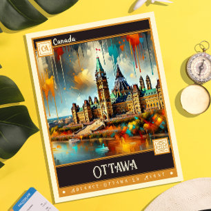 Carte Postale Ottawa, Canada   Peinture Vintage