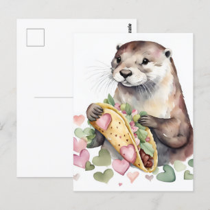 Carte Postale Otter adorable avec Taco
