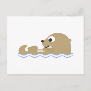 Carte Postale Otter flottante mignonne