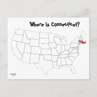 Carte Postale Où Est Le Connecticut ?