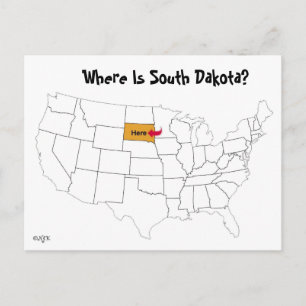 Carte Postale Où Est Le Dakota Du Sud ?