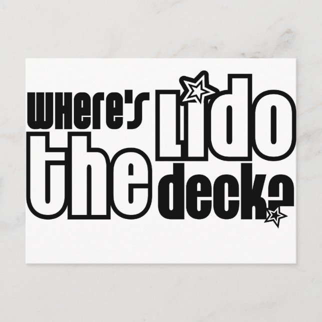 Carte Postale Où est le Lido Deck ? (Devant)