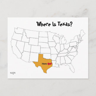 Carte Postale Où est le Texas?