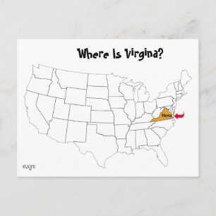 Carte Postale Où Est Virgina ?
