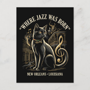 Carte Postale Où le jazz est né Patrimoine du chat noir de la No