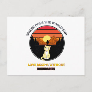 Carte Postale Où le monde se termine   Chat mignon Rétro Coucher