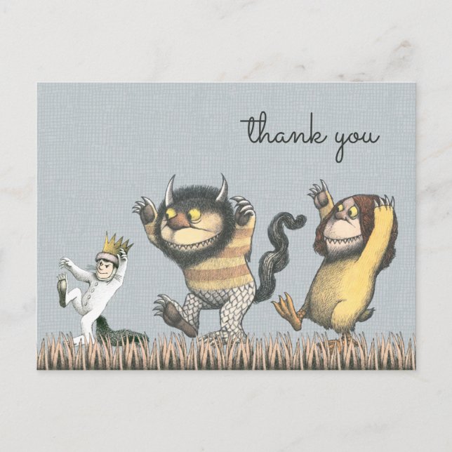 Carte Postale Où les choses sauvages sont le Merci d'anniversair (Devant)