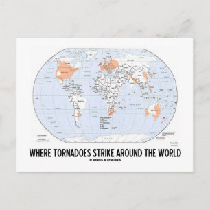 Carte Postale Où Les Tornades Frappent Dans Le Monde (Carte)