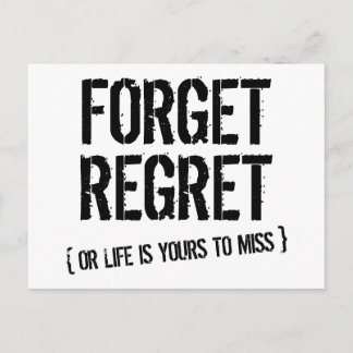 Carte Postale Oubliez le regret