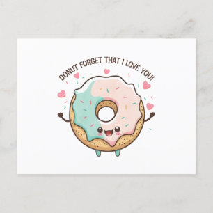 Carte Postale "Oubliez Que Je Vous Aime" Kawaii Donut