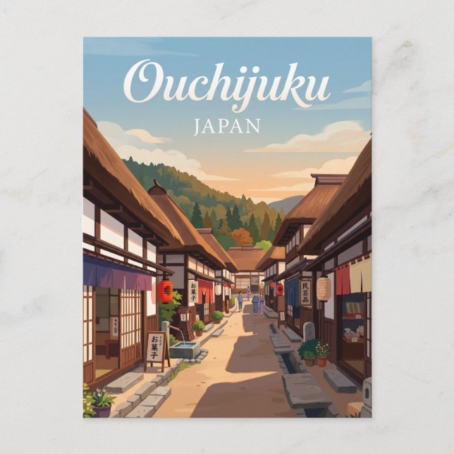 Carte Postale Ouchijuku Japon (Devant)