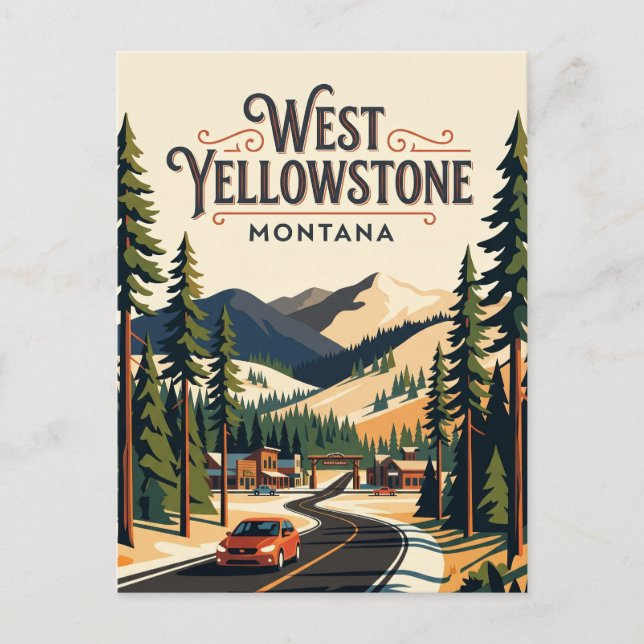 Carte Postale Ouest de Yellowstone États-Unis (Devant)