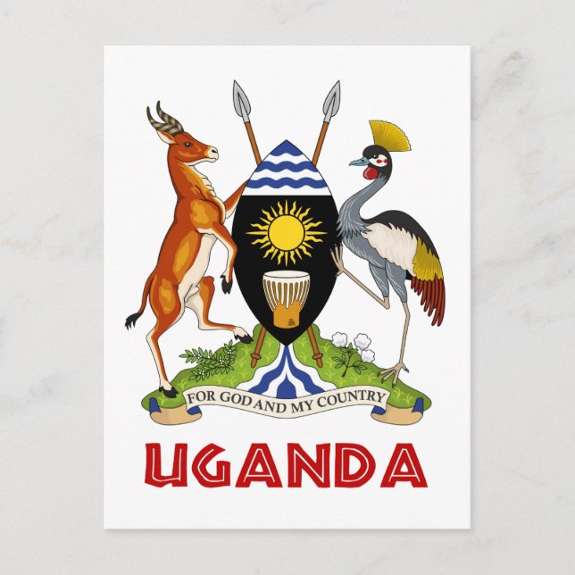 Carte Postale OUGANDA - drapeau/emblème/armoiries/symbole (Devant)