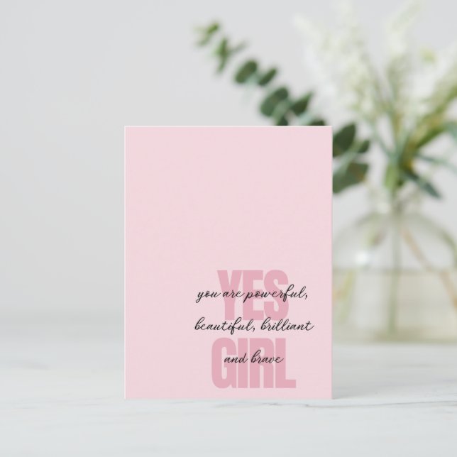 Carte Postale Oui Fille Vous Êtes Belle Motivationnelle Fille Im (Debout devant)