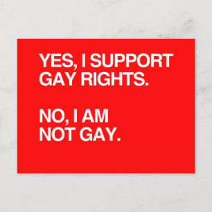 CARTE POSTALE OUI, JE SOUTIENS LES DROITS DES HOMOSEXUELS