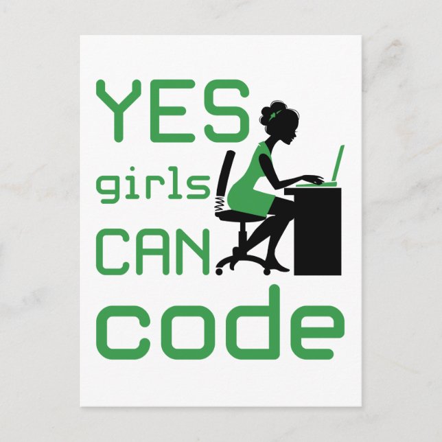 Carte Postale Oui Les Filles Peuvent Coder Une Programmatrice Fe (Devant)